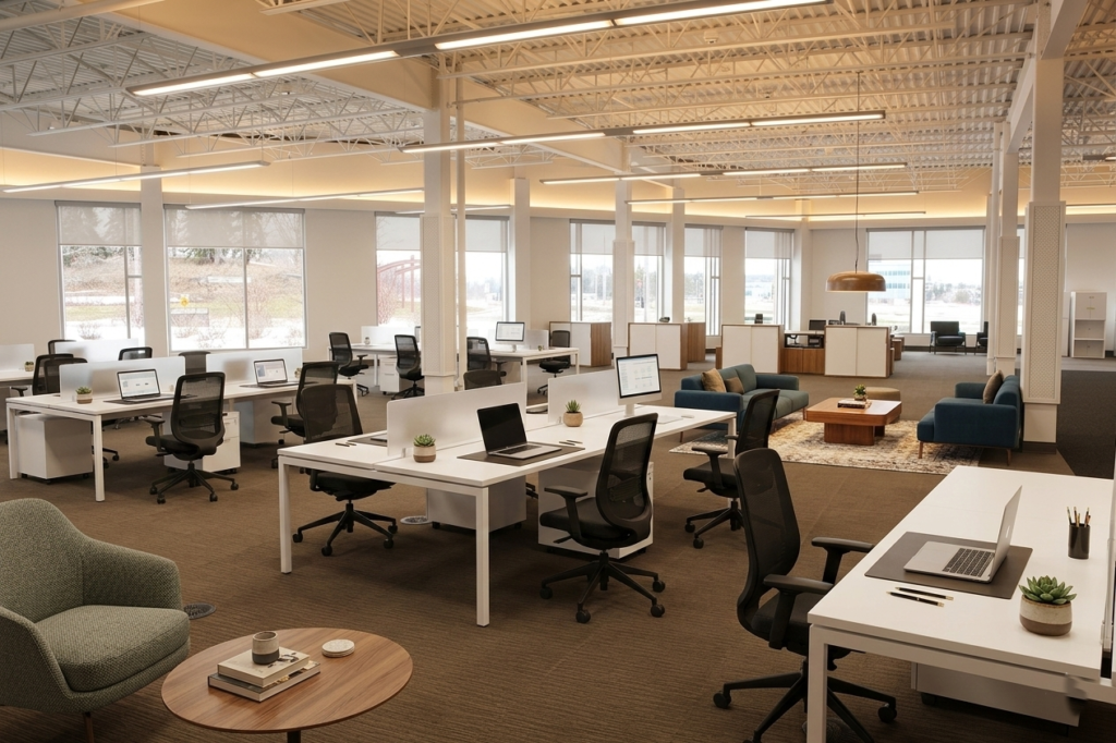 Suite 108 - Open Concept Office Layout Rendering